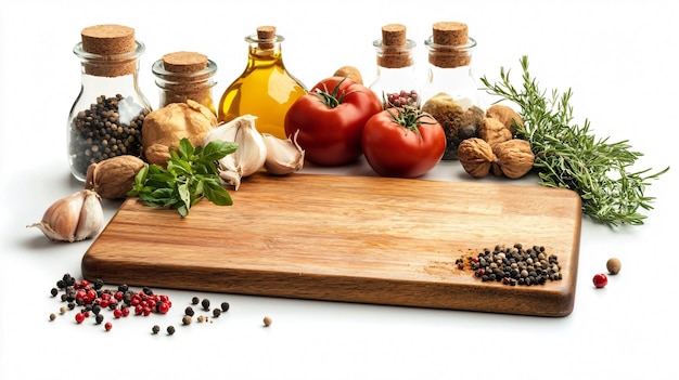 Zestaw przypraw i świeże składniki